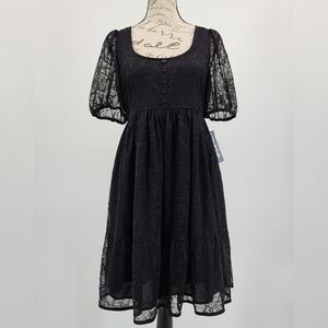 Modcloth Witchy Black Mudhroom Lace Dress